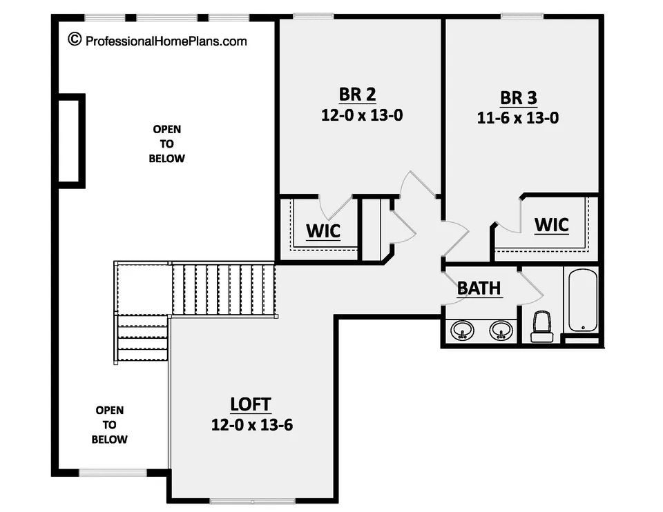 The Newbury second level floor plan